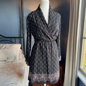 Womens Casual Bohemian  Print Long Sleeved Dress